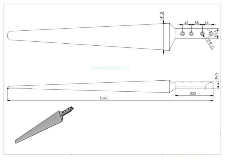 Entraxe de la pale en carbone pour éolienne i-1500