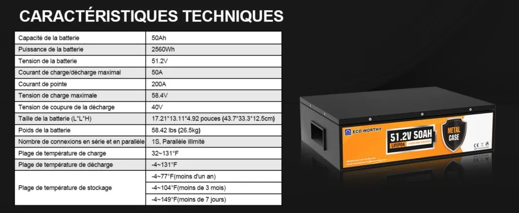 Connecteurs M8 de la batterie 48V 50Ah