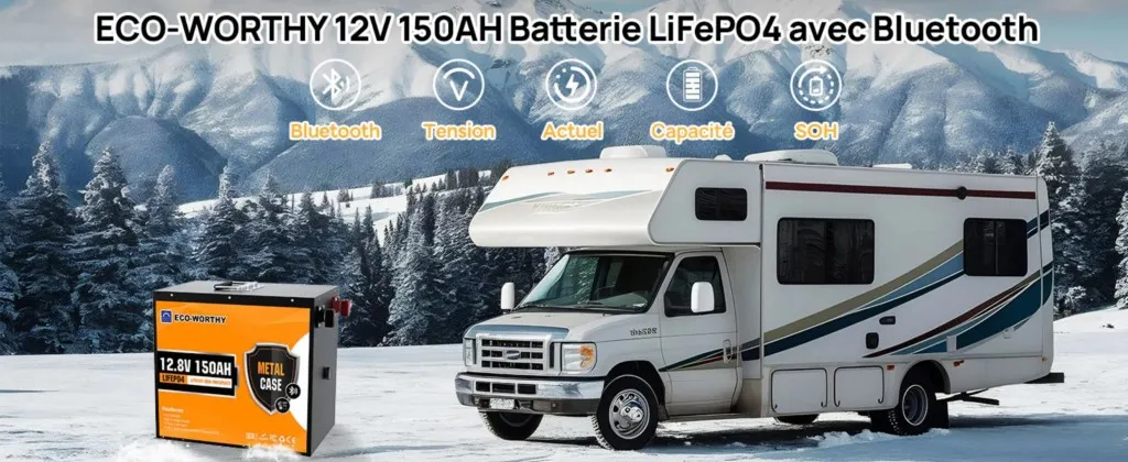 Batterie lithium 150Ah utilisée dans un système solaire autonome