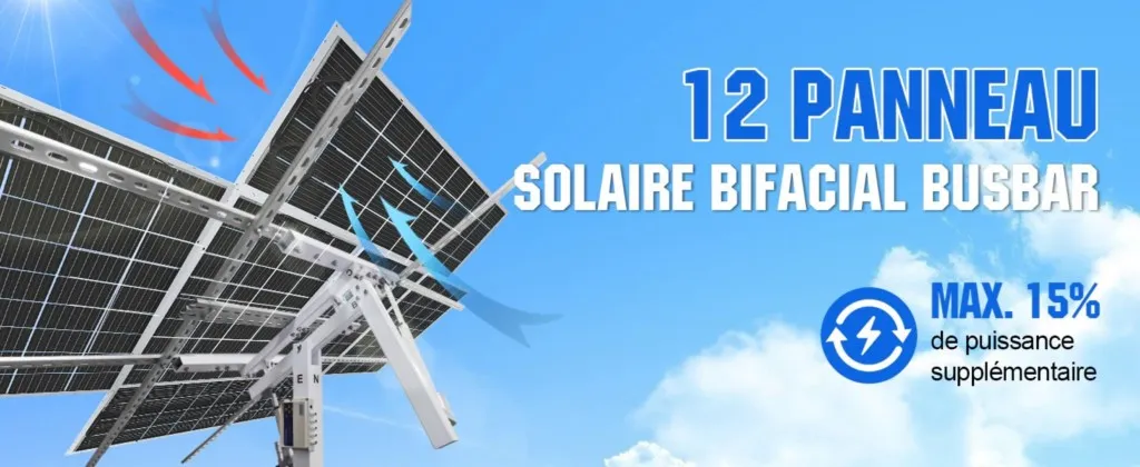 Fixation sur auvent ou véranda avec trous pré-percés visibles