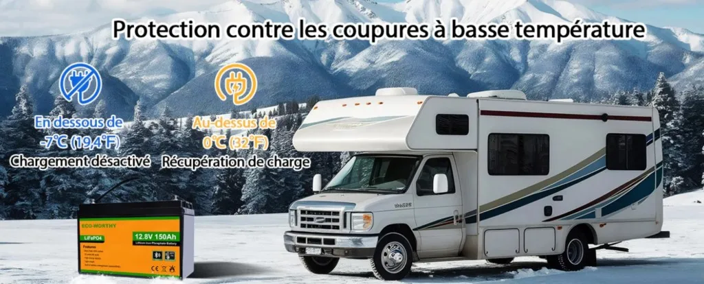Vue détaillée des bornes M8 de la batterie lithium 150Ah 12V