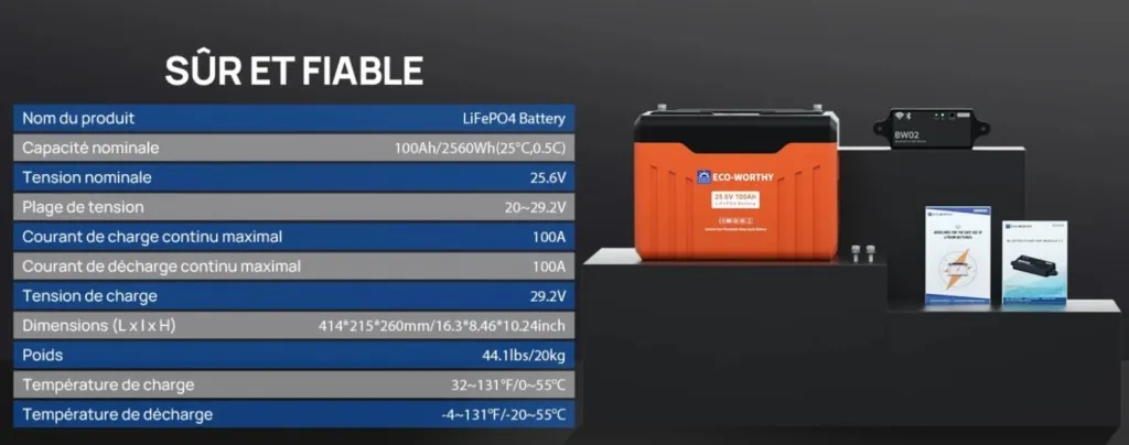 Batterie lithium pour camping-car ou bateau 24V