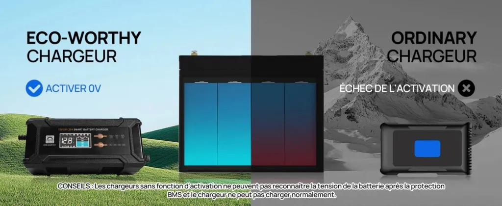 Affichage des codes défaut sur l’écran LCD du chargeur 20A