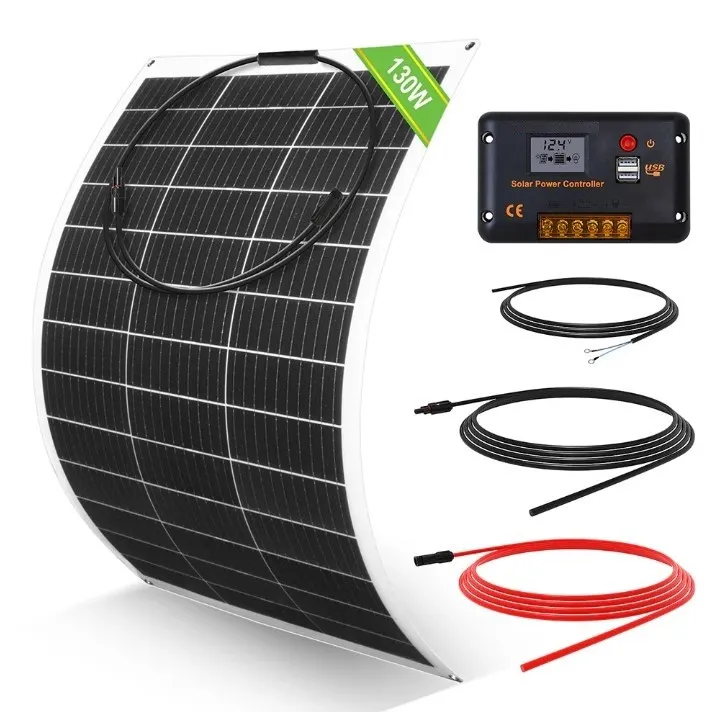 Kit solaire autonome 130W 12V avec panneau flexible monocristallin