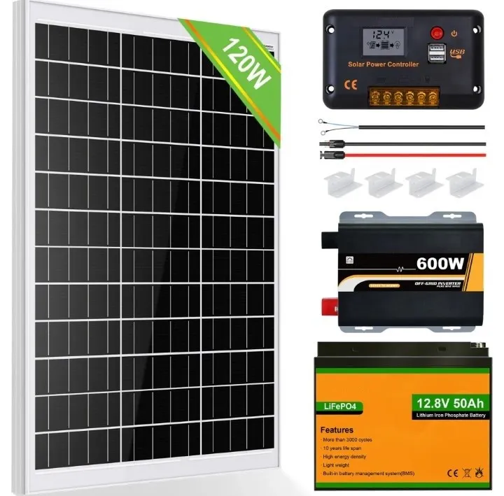 Kit solaire autonome 120W 12V avec onduleur 600W