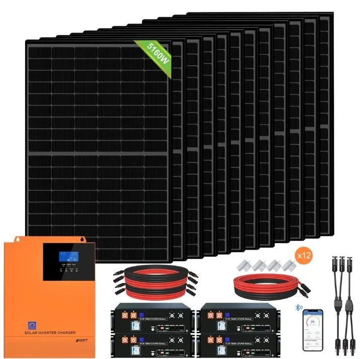 Kit solaire 5160W 48V avec onduleur hybride 5000W et batteries lithium