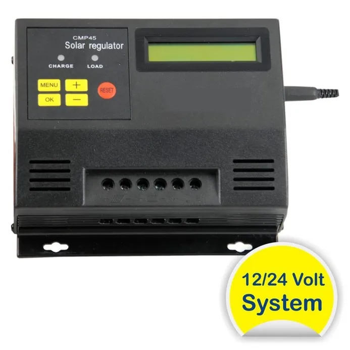 Régulateur de charge solaire 12V / 24V 45A LCD