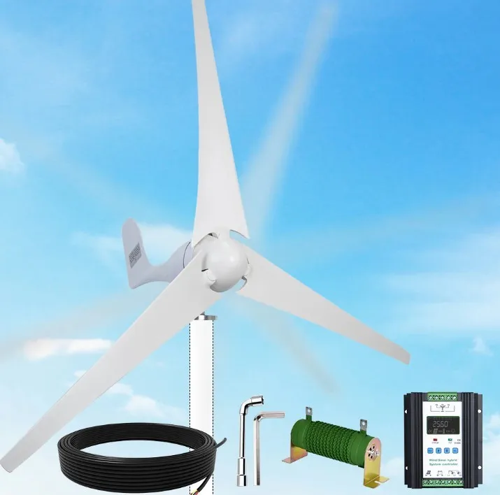 Éolienne 400W 24V avec contrôleur hybride 40A pour site isolé