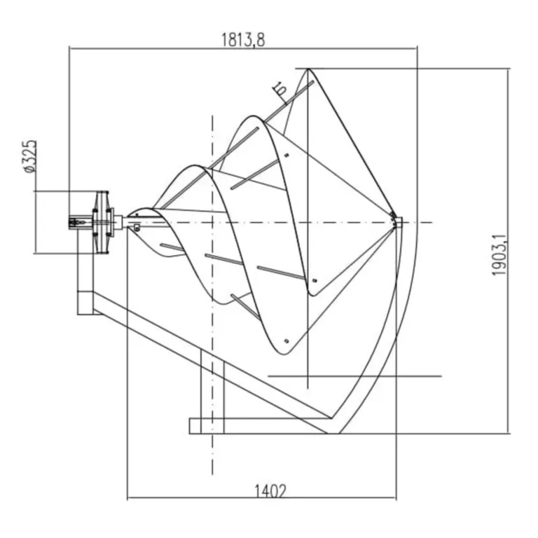Dimensions de l’éolienne verticale Liam F1 1500W