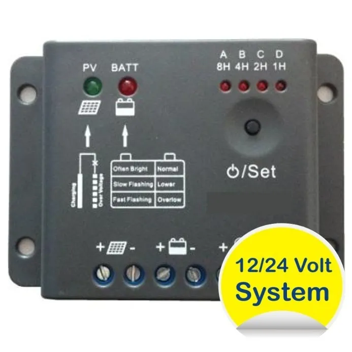 Régulateur de charge solaire 12-24V / 5A Timer