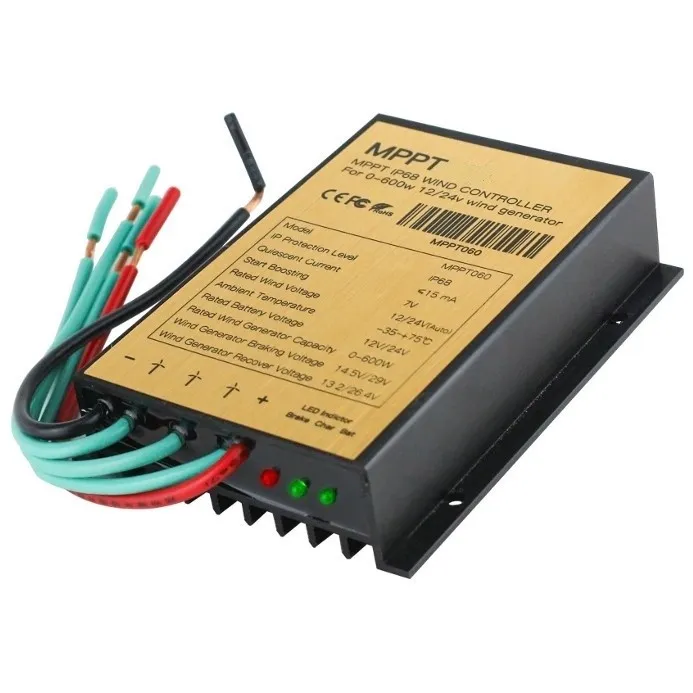 Régulateur éolienne MPPT 12v 24v / 600W Protection ip68