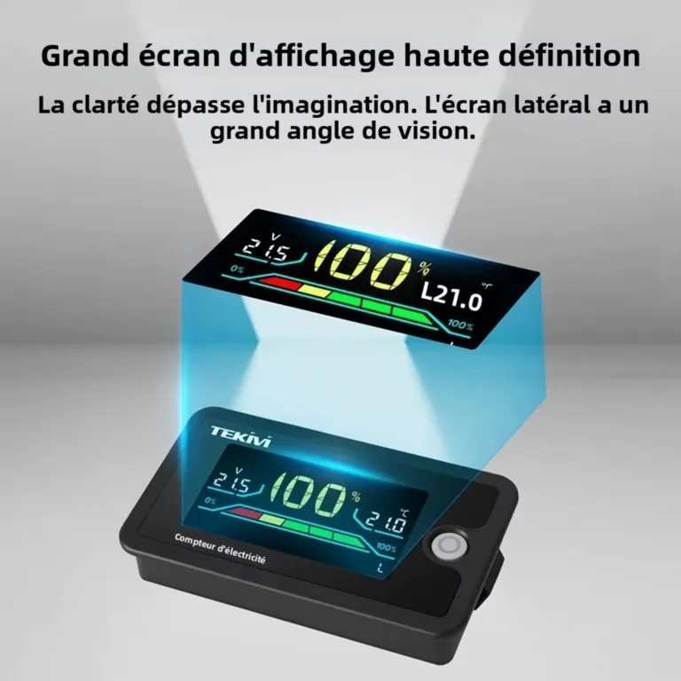 Bornes de connexion plus et moins du testeur de tension DC