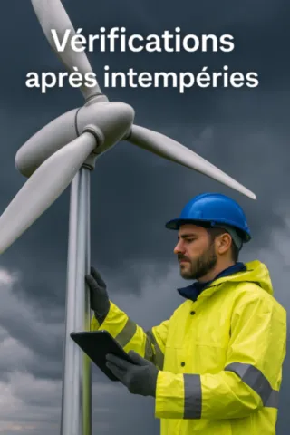 Contrôle d’une éolienne domestique après tempête : fixations, rotation et production électrique